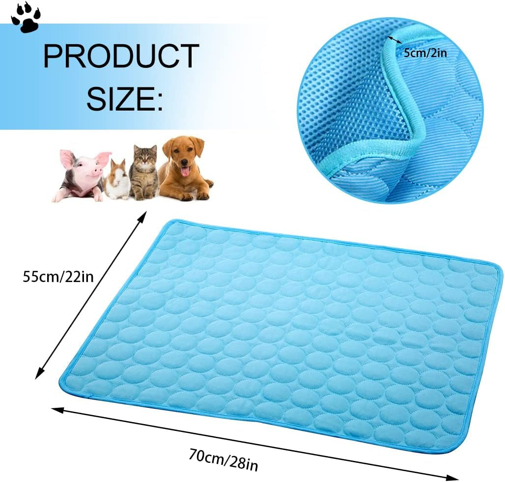 Pet Products Cool Mat-Dog Cooling Mat Summer Pet Cooling Pads, Ice Silk Cooling Mat for Dogs & Cats, Portable & Washable Pet Cooling Blanket for Kennel/Sofa/Bed/Floor