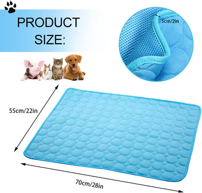 Pet Products Cool Mat-Dog Cooling Mat Summer Pet Cooling Pads, Ice Silk Cooling Mat for Dogs & Cats, Portable & Washable Pet Cooling Blanket for Kennel/Sofa/Bed/Floor