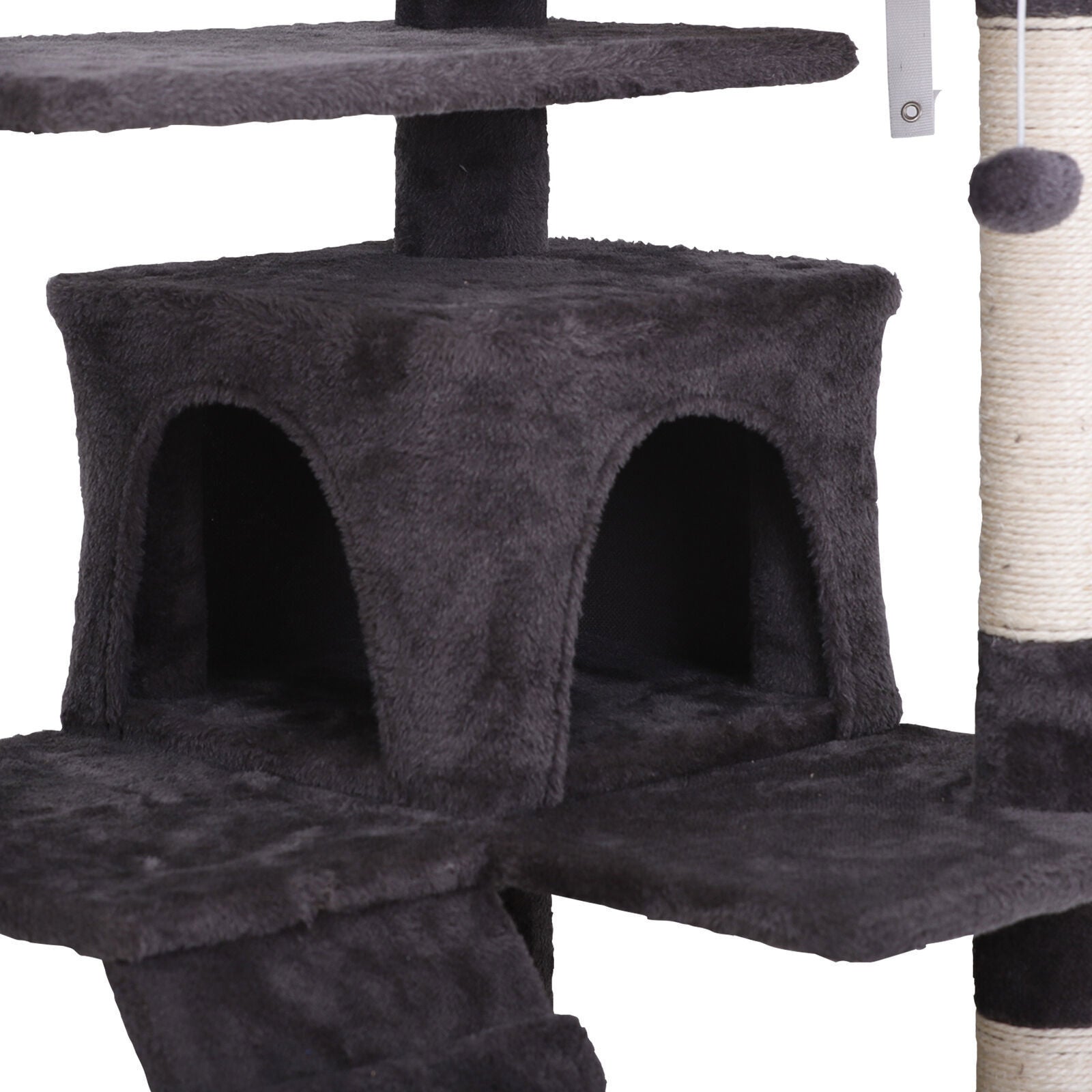 55'' Cat Tree Tower Condo Multi Platforms Kitty Play House Safety Scratch Post