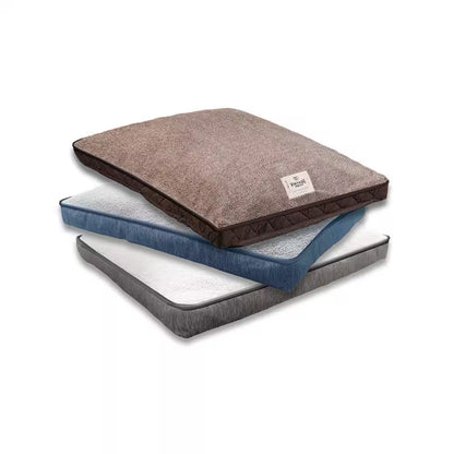 40 In. X 30 In. Piping Chocolate Quilted Microsuede Pet Bed