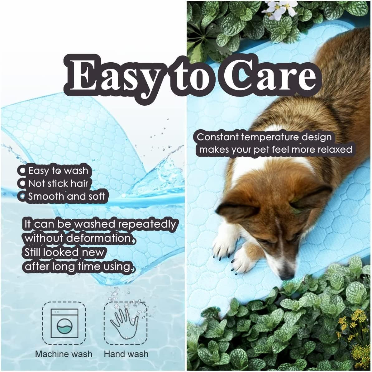 Dog Cooling Mat, Pet Cooling Mat for Dogs No Water or Electricity Needed Dog Cooling Pad for Kennels, Crates, Cars, Indoor & Outdoor Ice Silk Cooling Dog Mat for Extra Large Dogs Puppy Cats Animal