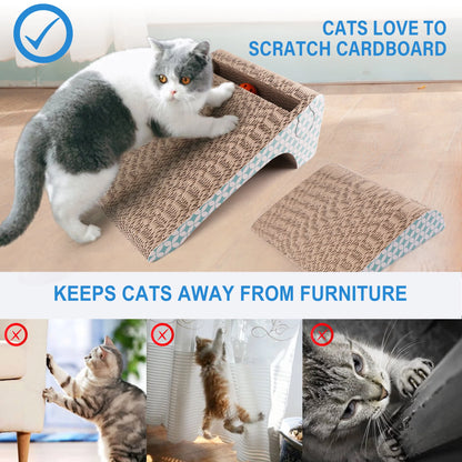 Cat Scratcher Cardboard, Removable Cat Scratching Pad with Ball